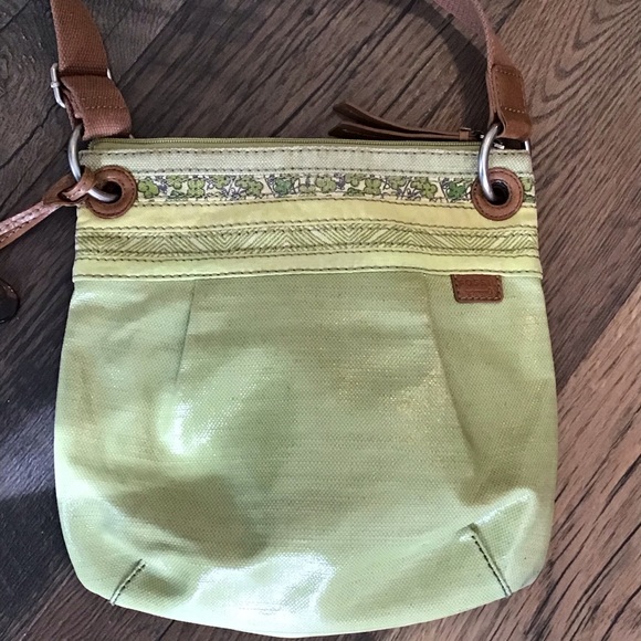 Fossil Key-Per Coated Canvas Green Crossbody Bag - Picture 3 of 6